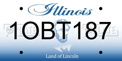 1OBT187 Illinois License Plate