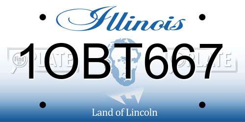 1OBT667 Illinois License Plate