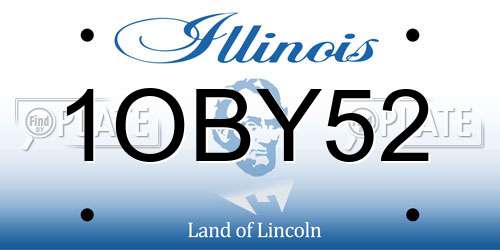 1OBY52 Illinois License Plate