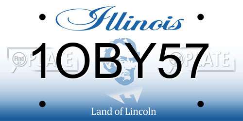 1OBY57 Illinois License Plate