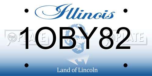 1OBY82 Illinois License Plate
