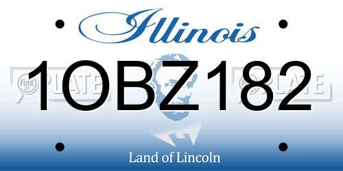 1OBZ182 Illinois License Plate