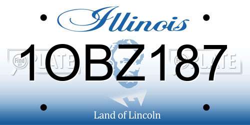 1OBZ187 Illinois License Plate