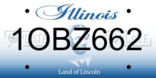 1OBZ662 Illinois License Plate