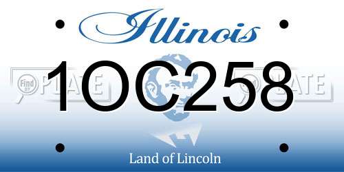 1OC258 Illinois License Plate