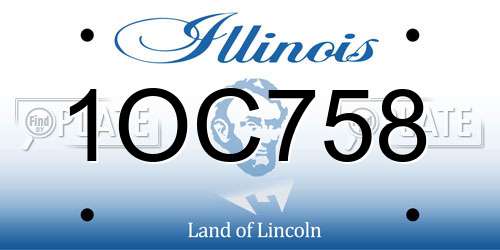 1OC758 Illinois License Plate