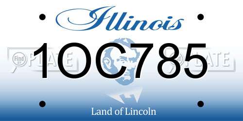 1OC785 Illinois License Plate