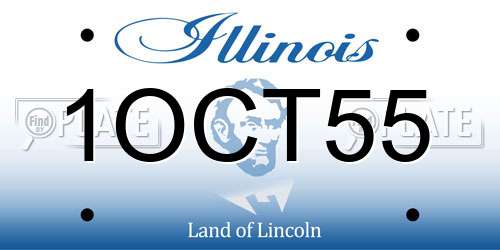 1OCT55 Illinois License Plate