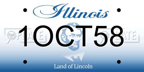 1OCT58 Illinois License Plate