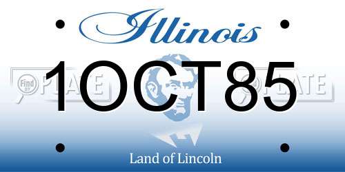 1OCT85 Illinois License Plate