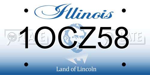 1OCZ58 Illinois License Plate