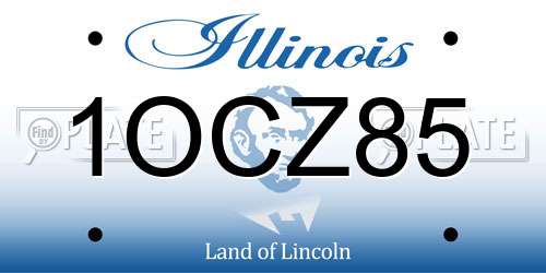 1OCZ85 Illinois License Plate