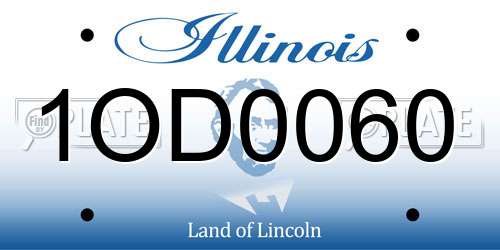1OD0060 Illinois License Plate