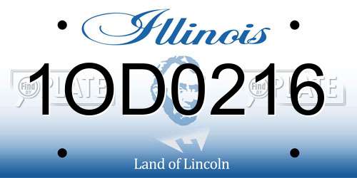 1OD0216 Illinois License Plate