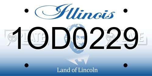 1OD0229 Illinois License Plate