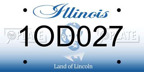 1OD027 Illinois License Plate
