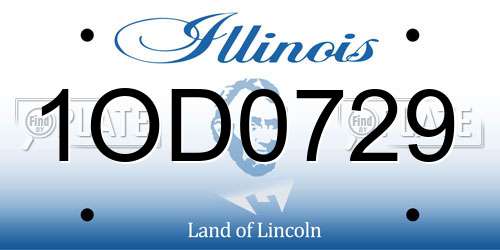 1OD0729 Illinois License Plate