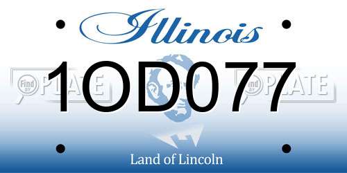 1OD077 Illinois License Plate