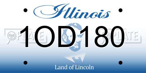 1OD180 Illinois License Plate