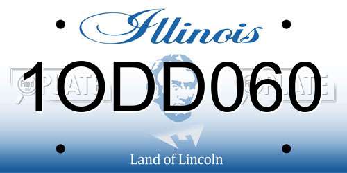 1ODD060 Illinois License Plate
