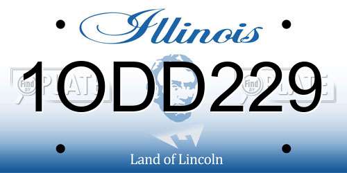 1ODD229 Illinois License Plate