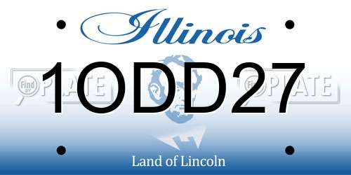 1ODD27 Illinois License Plate