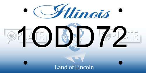 1ODD72 Illinois License Plate