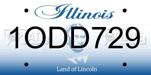 1ODD729 Illinois License Plate