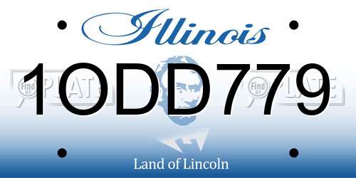 1ODD779 Illinois License Plate
