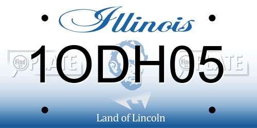 1ODH05 Illinois License Plate