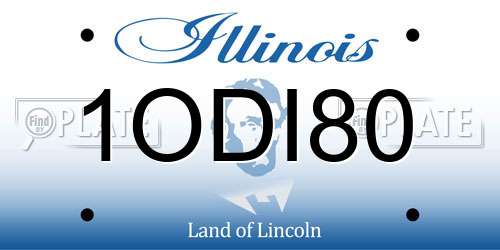 1ODI80 Illinois License Plate