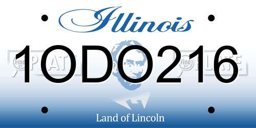1ODO216 Illinois License Plate