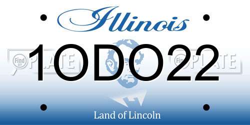 1ODO22 Illinois License Plate