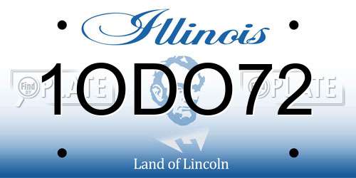 1ODO72 Illinois License Plate