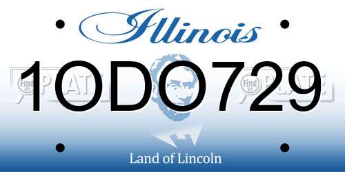 1ODO729 Illinois License Plate