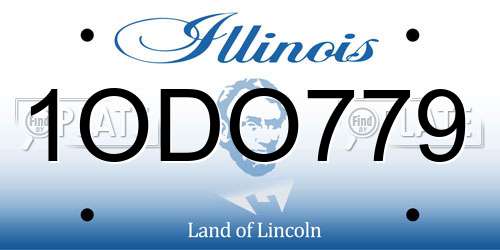 1ODO779 Illinois License Plate