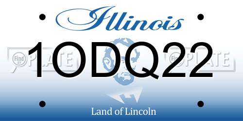 1ODQ22 Illinois License Plate