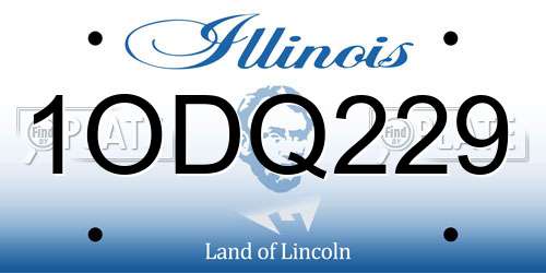 1ODQ229 Illinois License Plate