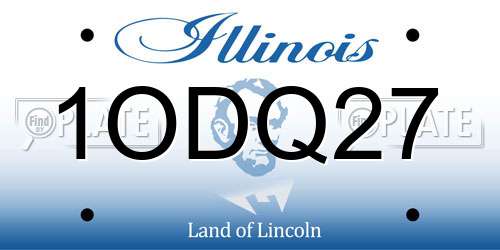 1ODQ27 Illinois License Plate