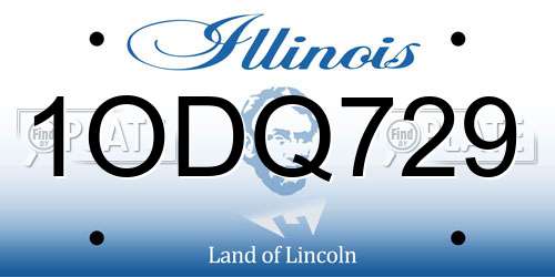 1ODQ729 Illinois License Plate