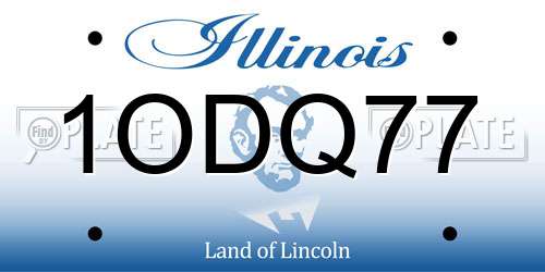 1ODQ77 Illinois License Plate
