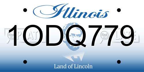 1ODQ779 Illinois License Plate