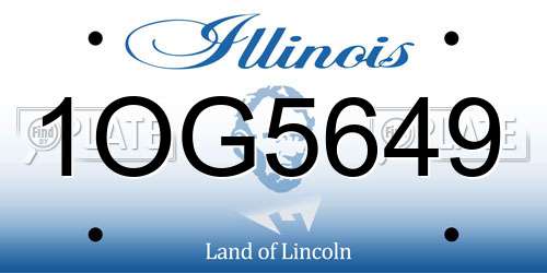 1OG5649 Illinois License Plate