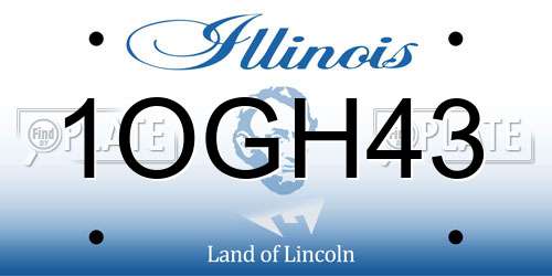 1OGH43 Illinois License Plate