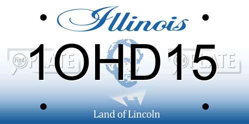1OHD15 Illinois License Plate