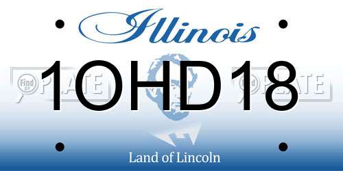 1OHD18 Illinois License Plate