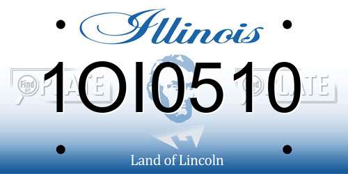 1OI0510 Illinois License Plate