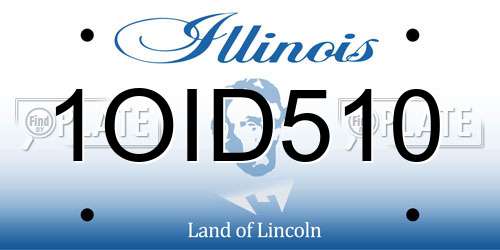 1OID510 Illinois License Plate
