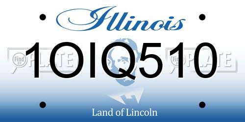 1OIQ510 Illinois License Plate