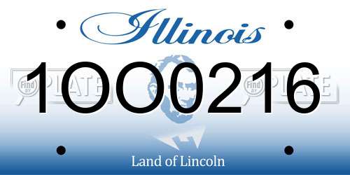 1OO0216 Illinois License Plate